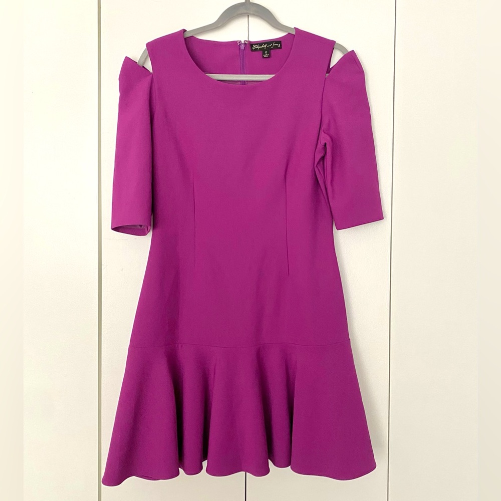 Elizabeth and James mini flared purple dress